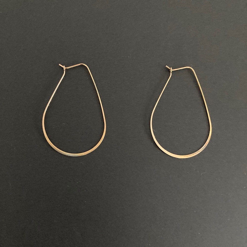 Amano Studio gold plated minimalist rose gold teardrop hoop - Picture 2 of 4